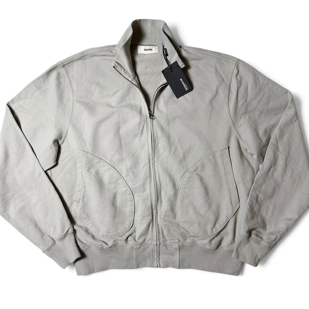 Buck Mason Venice Wash Brushed Loopback Track Jacket Mens Size XL Flint Grey NWT